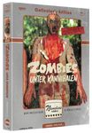 "Zombies unter Kannibalen" in weißer Schrift auf blutbeflecktem Hintergrund. Warnung: Kein Verkauf an Kinder.