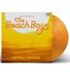 "The Very Best of The Beach Boys: Sounds of Summer" steht auf gelbem Hintergrund, dazu eine orangefarbene Schallplatte.