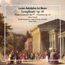 Texte: "Luise Adolpha Le Beau", "Symphony op. 41", "Piano Concerto op. 37", "Overture op. 23". Illustration einer klassischen Szene mit Menschen und klassischer Architektur.