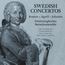 Text: "SWEDISH CONCERTOS Roman Agrell Johnsen Drottningholms Barockensemble." Illustration: barock gekleideter Mann.