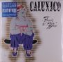 Texte: "CALEXICO", "FEAST OF WIRE". Illustration: Frau sitzt auf Skateboard, bunte Kleidung., 2 LPs