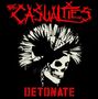 Text: „The Casualties“ oben, „Detonate“ unten. Illustration: Schädel mit Irokesenschnitt, schwarzem Hintergrund., CD