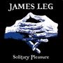 „JAMES LEG“, „Solitary Pleasure“. Gezeichnete Hände, gefaltet, blaue und weiße Töne, schwarzer Hintergrund., LP