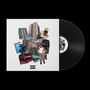 Verschiedene Schilder, z.B. "Catford Road" und "Lewisham", Busse, Hochhäuser und Kinder in einer Collage. Vinyl rechts daneben., LP