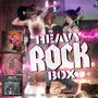 „Heavy Rock Box“ steht in großen Buchstaben. Drei Albumcover auf der linken Seite zeigen dynamische Rock-Szenen. , 3 LPs
