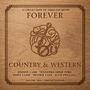 A COLLECTION OF TIMELESS MUSIC, FOREVER, COUNTRY & WESTERN. Holzoptik mit Cowboyhut, Gitarre und Hufeisen als Gravur.