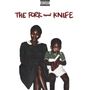 Text: "THE FORK and KNIFE". Eine Frau sitzt neben einem Kind mit einem Buch in der Hand auf einem Stuhl., CD
