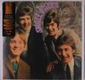 "SMALL FACES" in lila Schrift. Vier junge Männer lächeln, im Hintergrund ist eine Kreidetafel mit Zeichnungen., LP