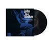 Schrift: "john lee hooker plays & sings the blues, CHESS LP 1454." Eine Person spielt Gitarre in dunkelblauer Beleuchtung., LP