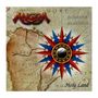 "Angra", "Holy Land". Eine alte Karte von Südamerika mit einem Kompass, der aus roten und blauen Spitzen besteht.