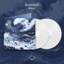 Text: "Severoth" und "Waves". Zwei weiße Schallplatten neben einem Cover, das tobende Wellen zeigt., 2 LPs