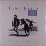 Text: "Toby Keith", "Christmas to Christmas". Illustration eines Mannes, der mit einem Pferd geht., LP