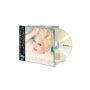 Links Text in japanischer Schrift, rechts CD-Hülle mit Aufschrift "BEDTIME STORIES" und einem blonden Portrait mit roten Lippen., CD
