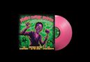„Mondo Zombie Boogaloo“, „100 Years of Roc“. Zombie mit Mikrofon, drei Bandnamen und rosa Vinylplatte rechts., LP