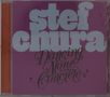 Der Text "stef chura" steht groß in hellblau, darunter "Dancing Alone on the Concrete" in geschwungener Schrift auf lila Hintergrund., CD