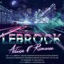 Texte: "LEBROCK", "Action & Romance". Stadtlandschaft bei Nacht mit futuristischen Lichtern. Neonfarben dominieren., LP