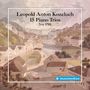 Text: "Leopold Anton Kozeluch. 15 Piano Trios. Trio 1790."

Illustration: Malerische Stadtansicht mit Fluss und Bergen., 5 CDs