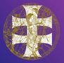 Text ist nicht ersichtlich. Eine Illustration zeigt ein Kreuz und zwei stilisierte Figuren in goldener Verzierung auf violettem Grund., CD