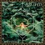 „BALTHVS“, „CAUSE & EFFECT“. Frau entspannt in Farnen. Geometrische Linien und Symbole., LP