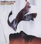 Text: "FABRICLIVE.29 CUT COPY". Silhouette eines Profils mit abstrakter Kunst aus Händen und Gesicht., CD
