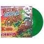 "Michael Hampton King Kong", bunte Landschaft mit Schmetterling, Regenbogen, Totenkopf und Dinosaurier; grünes Vinyl., LP