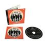 Ein CD-Cover zeigt den Titel "The Zombies - Continue Here" über einem Schwarz-Weiß-Foto von fünf Menschen in einem Kreis., CD