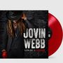 „Jovin Webb: Son of a Sinner“ steht in großen weißen Buchstaben auf einer schwarzen Wand. Rote Vinyl-Schallplatte., LP
