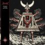 Links steht "Echoes of the Astrolith." Eine surreale Illustrationen mit pyramidalen Strukturen und ausgestreckten Armen., LP