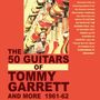 Text: "The 50 Guitars of Tommy Garrett and More 1961-62". Ein Mann steht vor einer Wand voller Gitarren., 2 CDs
