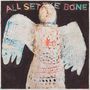Text: "ALL SET THE BONE". Illustration eines Engels mit gemustertem Gewand und Flügeln., MC