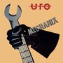Text: "UFO" mit durchgestrichenem O, "MECHANIX". Illustration: Hand mit Handschuh hält Schraubenschlüssel und Gitarrenhals., 2 CDs