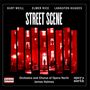 "Street Scene" in großer Schrift, darunter "Orchestra and Chorus of Opera North, James Holmes". Rote Szenerie mit Personen., 2 CDs