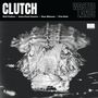 Text: "CLUTCH," "WASTED LANDS," "Neil Fallon / Jean-Paul Gaster / Dan Maines / Tim Sult." 

Ein Krokodilkopf ragt aus dem Wasser., LP