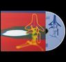 Links ein farbenfrohes Cover mit abstrakter Figur auf rotem Hintergrund. Rechts eine CD mit ähnlichem Design und Skizze., CD