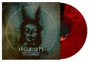 Text: "HOKUM original motion picture score music by joseph bishara." Geisterhafte Illustration mit Kaninchenohren, roter Vinyl-Schallplatte., LP