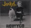 Text: "Jackyl" in gelb und "ROWYCO" in schwarz. Ein Kind auf einem Stuhl neben einem Huhn, das Kind raucht., CD