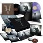 "Mortiis" und "Ghosts of Europa" auf Verpackungen. Verschiedene Medien: Vinyl, Kassette, CDs, Fotografien, Buch. Atmosphäre mystisch., 2 CDs, 2 LPs und 1 MC