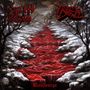 Oben steht "Death", rechts "Critical Defiance", unten "Bloodsurge". Schneelandschaft mit rotem Fluss., LP