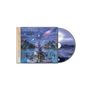 CD-Cover mit Schrift: „Spirits Burning & Michael Moorcock, An Alien Heat.“ Fantasievolle Landschaft mit Mond und Bergen., CD