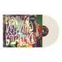 Albumcover, "Friendly Fires Disco", bunter, abstrakter Hintergrund, daneben helle Schallplatte., LP