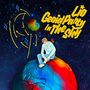 Text: "Lio Geoid Party In The Sky". Illustration eines Menschen auf einer Erdkugel, daneben ein Schmetterling., CD