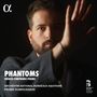 Texte: "PHANTOMS", "FRENCH SYMPHONIC POEMS", "ORCHESTRE NATIONAL BORDEAUX AQUITAINE", "PIERRE DUMOUSSAUD".  
Mann mit ausgestreckter Hand, ernstes Gesicht, dunkler Hintergrund., CD