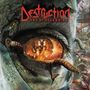 "Destruction Day of Reckoning" steht in roter Schrift. Horror-Illustration: Insekten, Feuer und eine apokalyptische Szene.