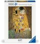 Titel: Ravensburger Puzzle, 1000 Teile, ART Collection. Illustration des Gemäldes "Der Kuss" von Gustav Klimt., Spiele