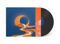 Auf der linken Seite steht „Seite 1“. Ein himmelblau-orangefarbenes Design mit einem Fluss Richtung Sonne., LP