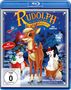 Text: "RUDOLPH mit der roten Nase", "DER KINOFILM", "NEU REMASTERED", "FSK ab 0 freigegeben". 

Illustration von Rudolph, dem Rentier, mit roter Nase, umringt von Santa und Weihnachtsfiguren., Blu-ray Disc