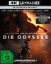 "4K Ultra HD", "Die Odyssee", "Bonus Disc". Ein Krieger in Rüstung vor einem riesigen Pferdekopf, neblige Atmosphäre.