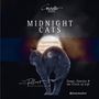 Text: "MIDNIGHT CATS", "THE MUSES' FELLOWS", "MONIKA MANDELARTZ", "Songs, Fancies & the Circle of Life". Eine Katze mit Galaxie., CD