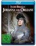 „Ingrid Bergman Johanna von Orleans (Joan of Arc). Ein Film von Victor Fleming.“ Frau in Rüstung mit Schwert.
