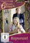 Texte: "Die Märchen der ARD", "6 auf einen Streich", "Rapunzel", "FSK ab 0 freigegeben". 

Zwei Frauen, eine kämmt ihr Haar., DVD